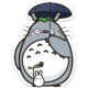 Totoro Under Umbrella Sticker